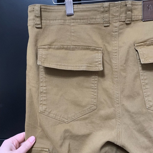 Soulmate Women's Tan Wide Leg Cargo Pants Scandi Girl Cabincore size 12 or 40 eu - Picture 9 of 9